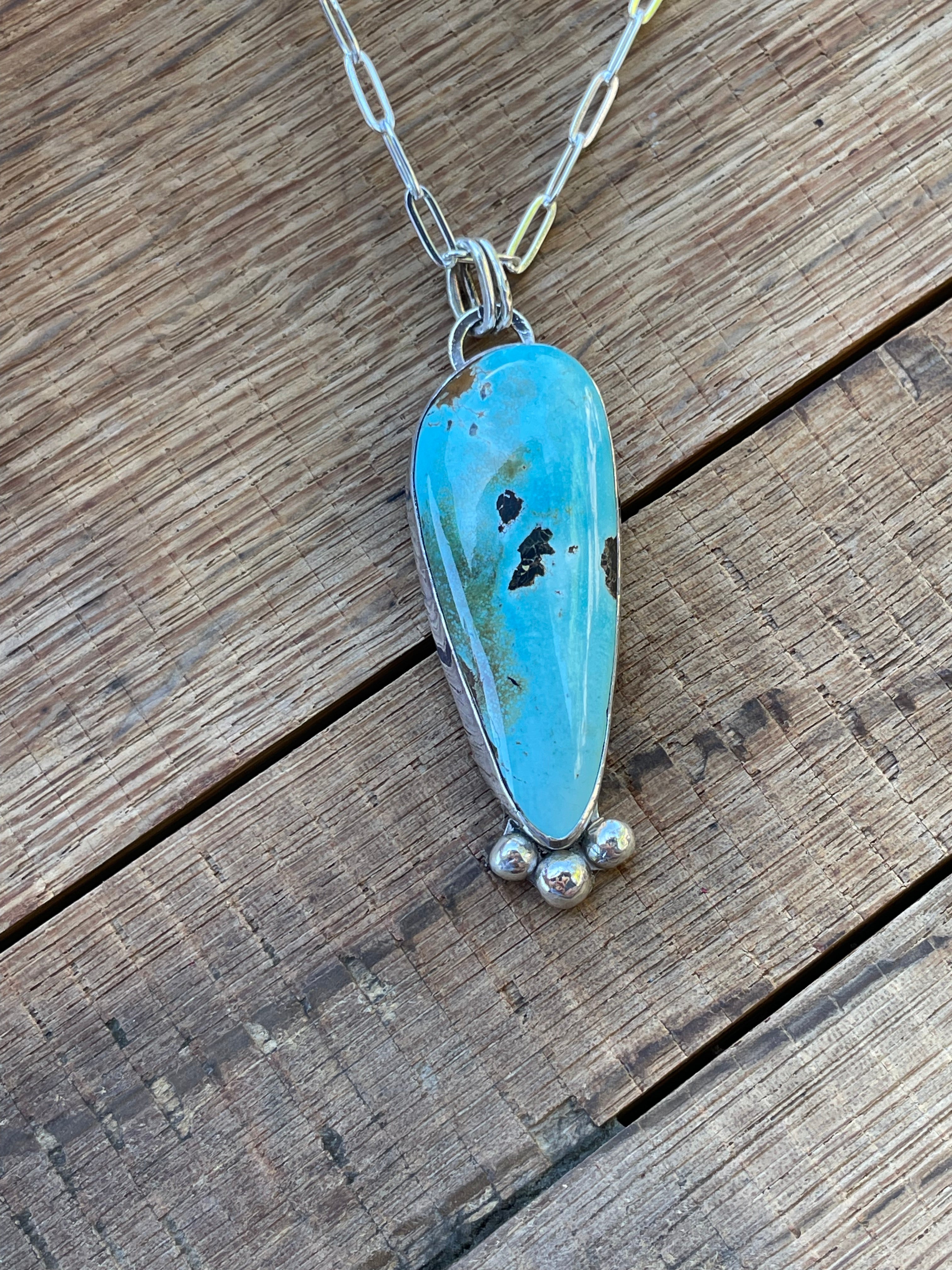The Bobble- Sierra Nevada Turquoise Pendent Necklace #135