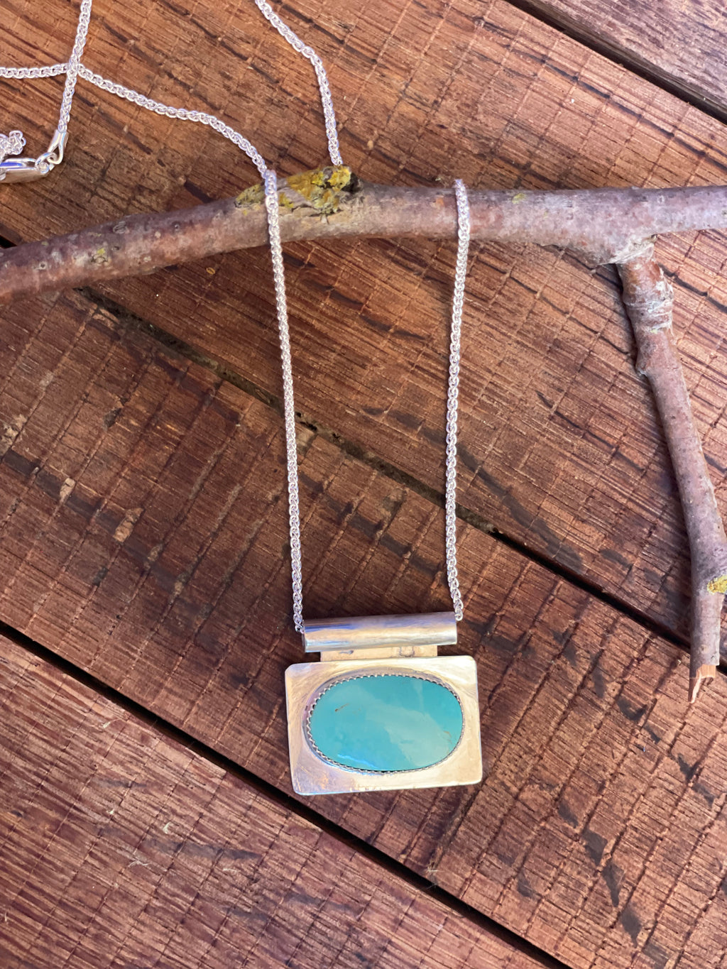 The Bar Turquoise Pendant Necklace- Nila Turquoise #141