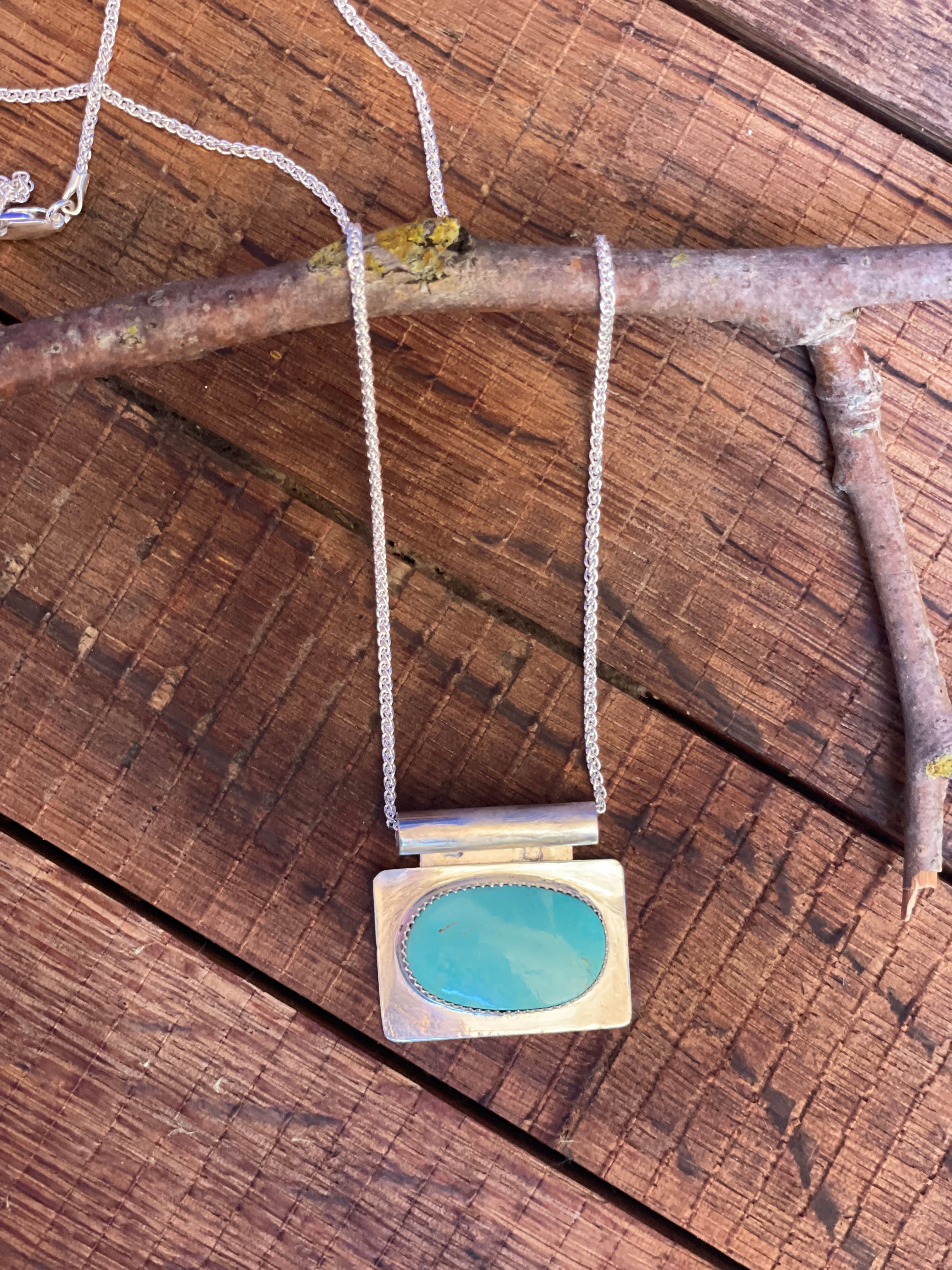 The Bar Turquoise Pendant Necklace- Nila Turquoise #141