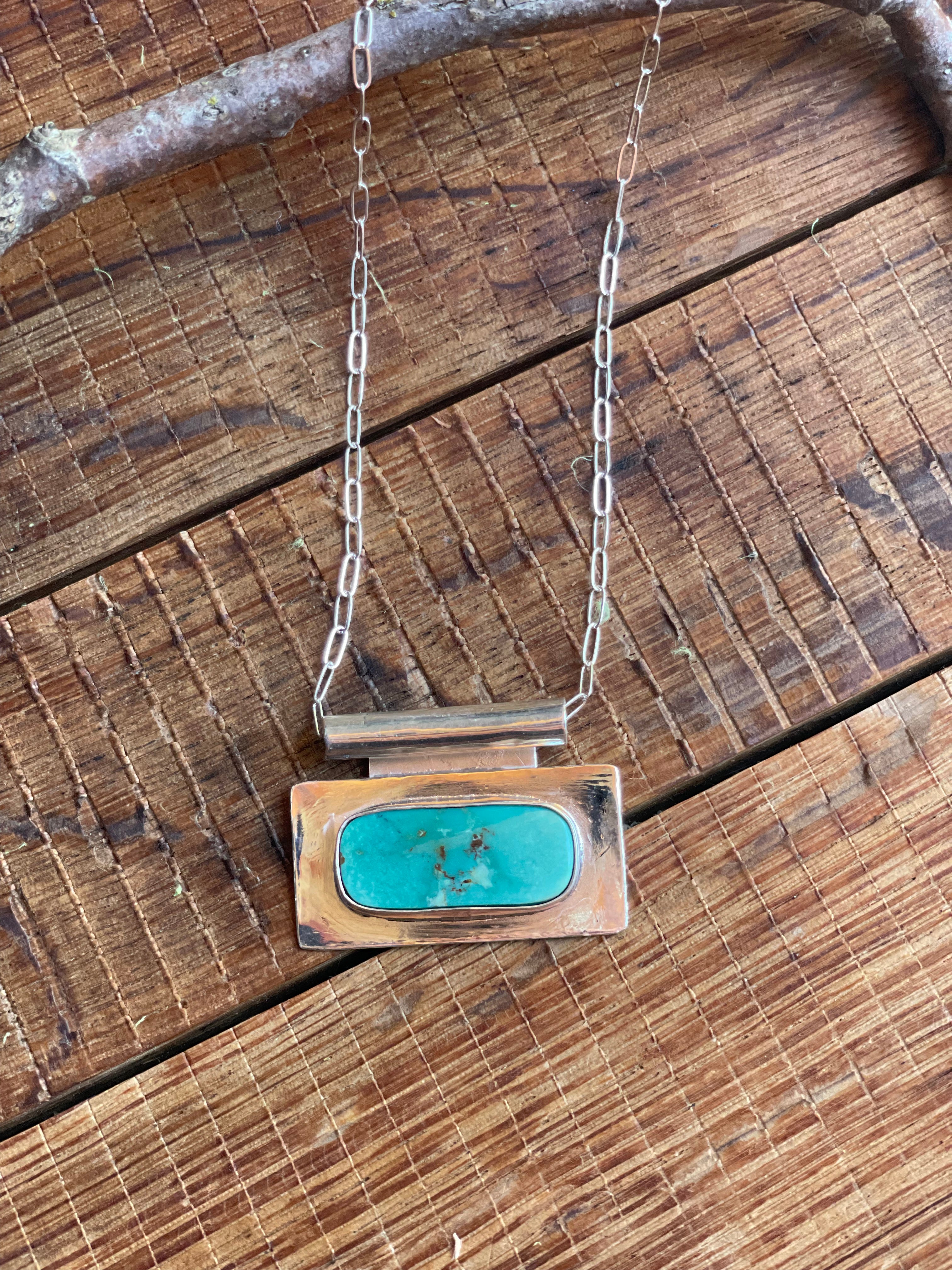The Bar Turquoise Pendant Necklace- Nila Turquoise #142