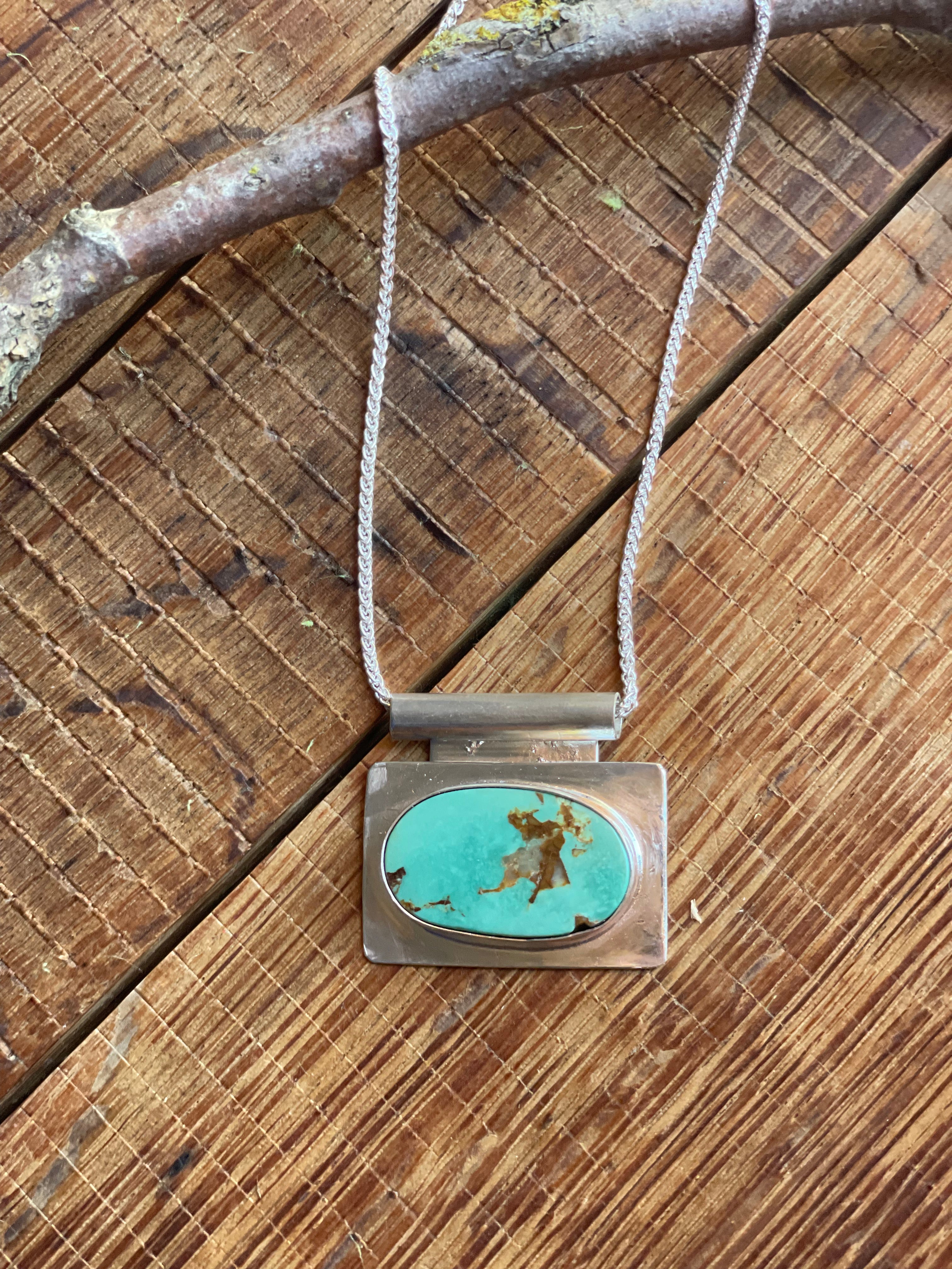 The Bar Turquoise Pendant Necklace- Nila Turquoise #143