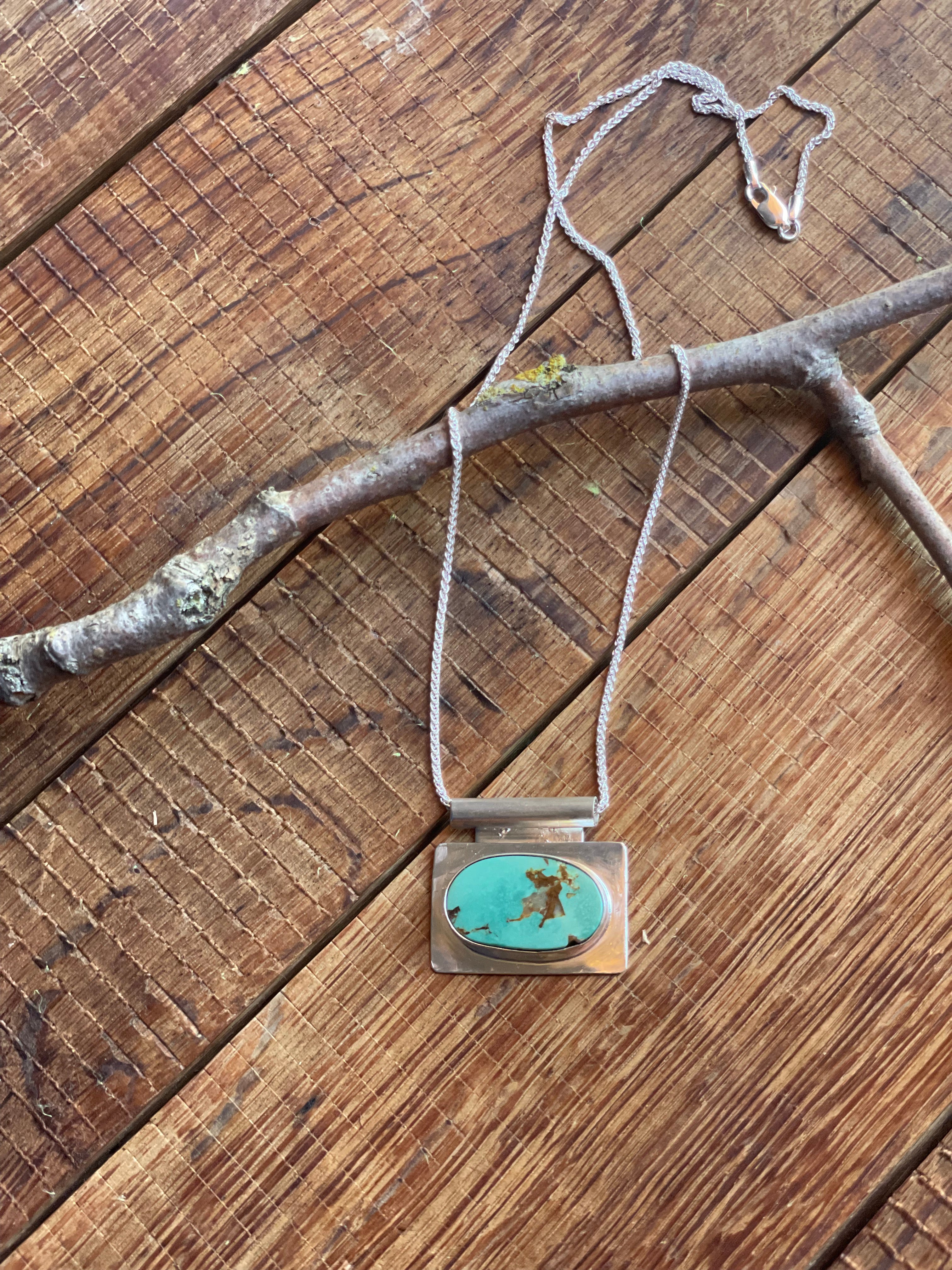 The Bar Turquoise Pendant Necklace- Nila Turquoise #143