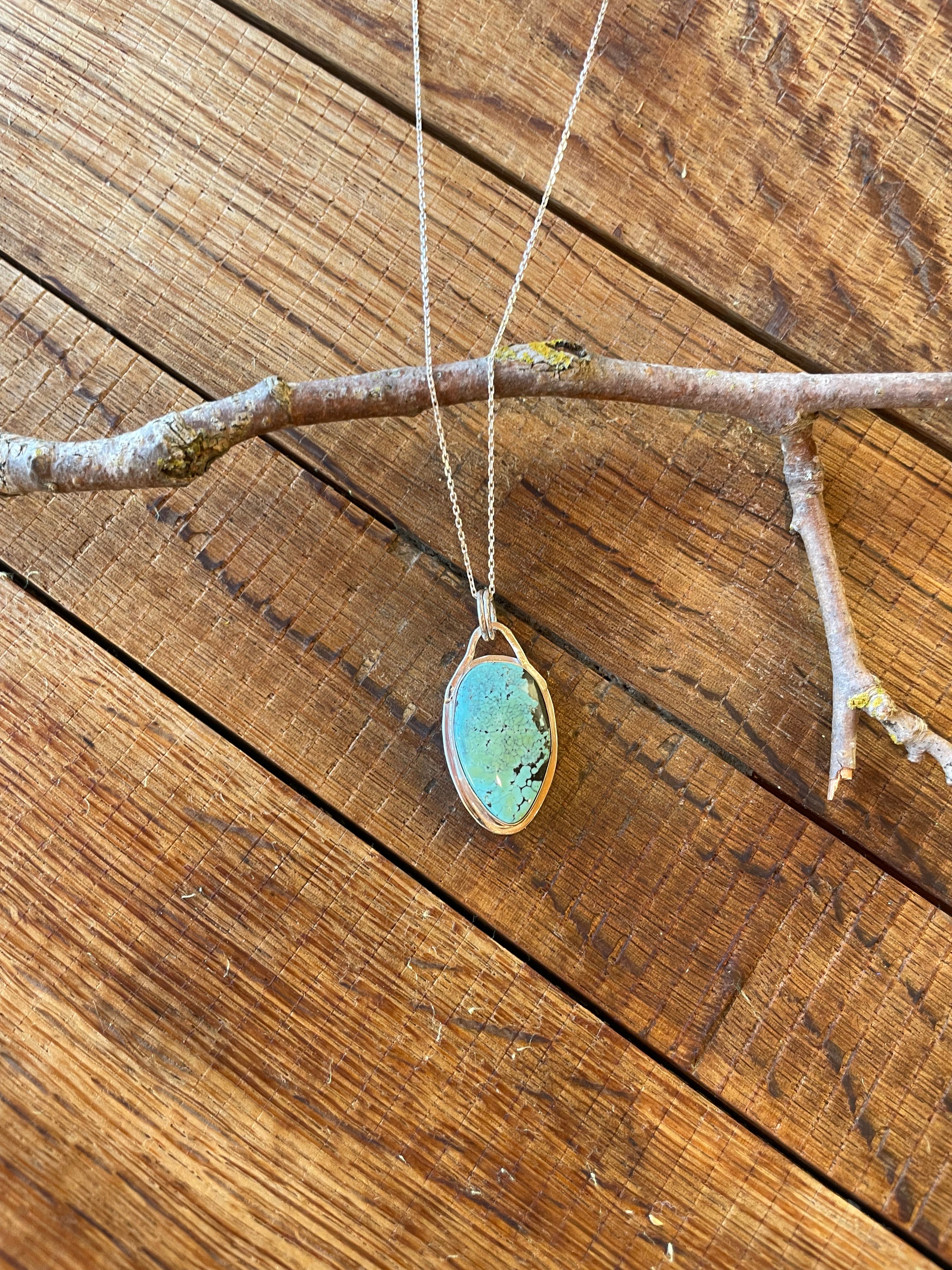 The Saddle Turquoise Pendant Necklace- Sierra Nevada Turquoise  #136