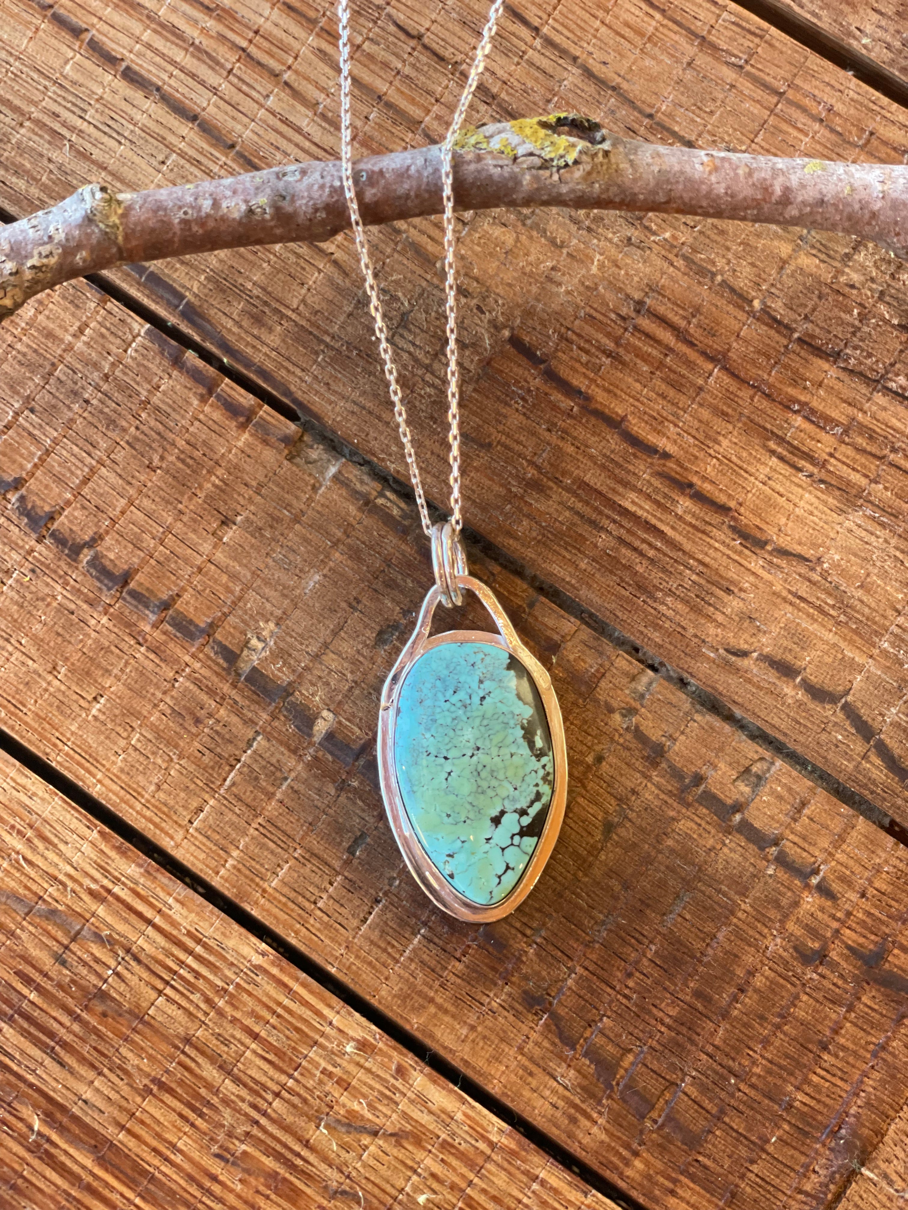 The Saddle Turquoise Pendant Necklace- Sierra Nevada Turquoise  #136