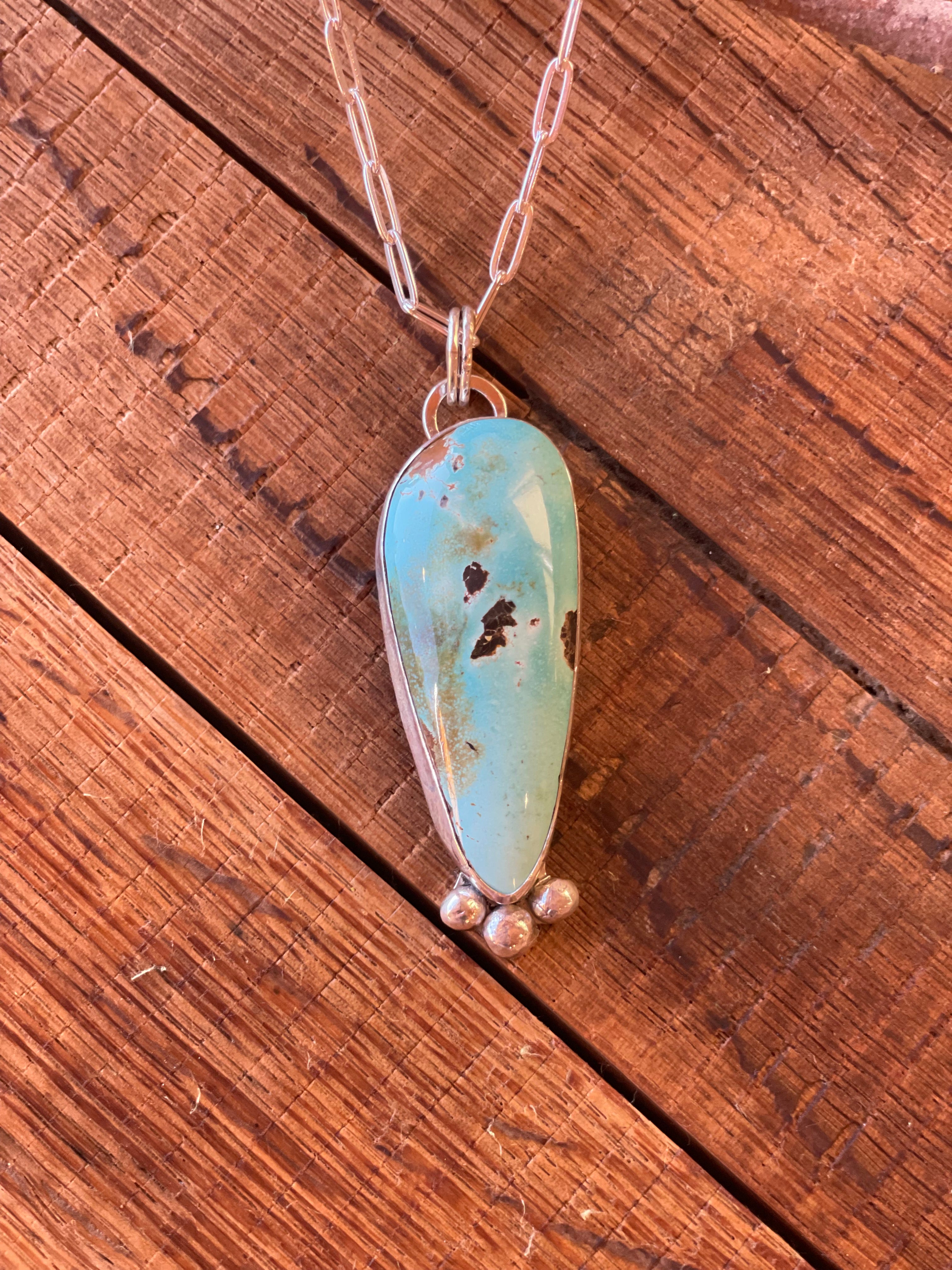 The Bobble Large Turquoise Pendant Necklace- Sierra Nevada Turquoise #135