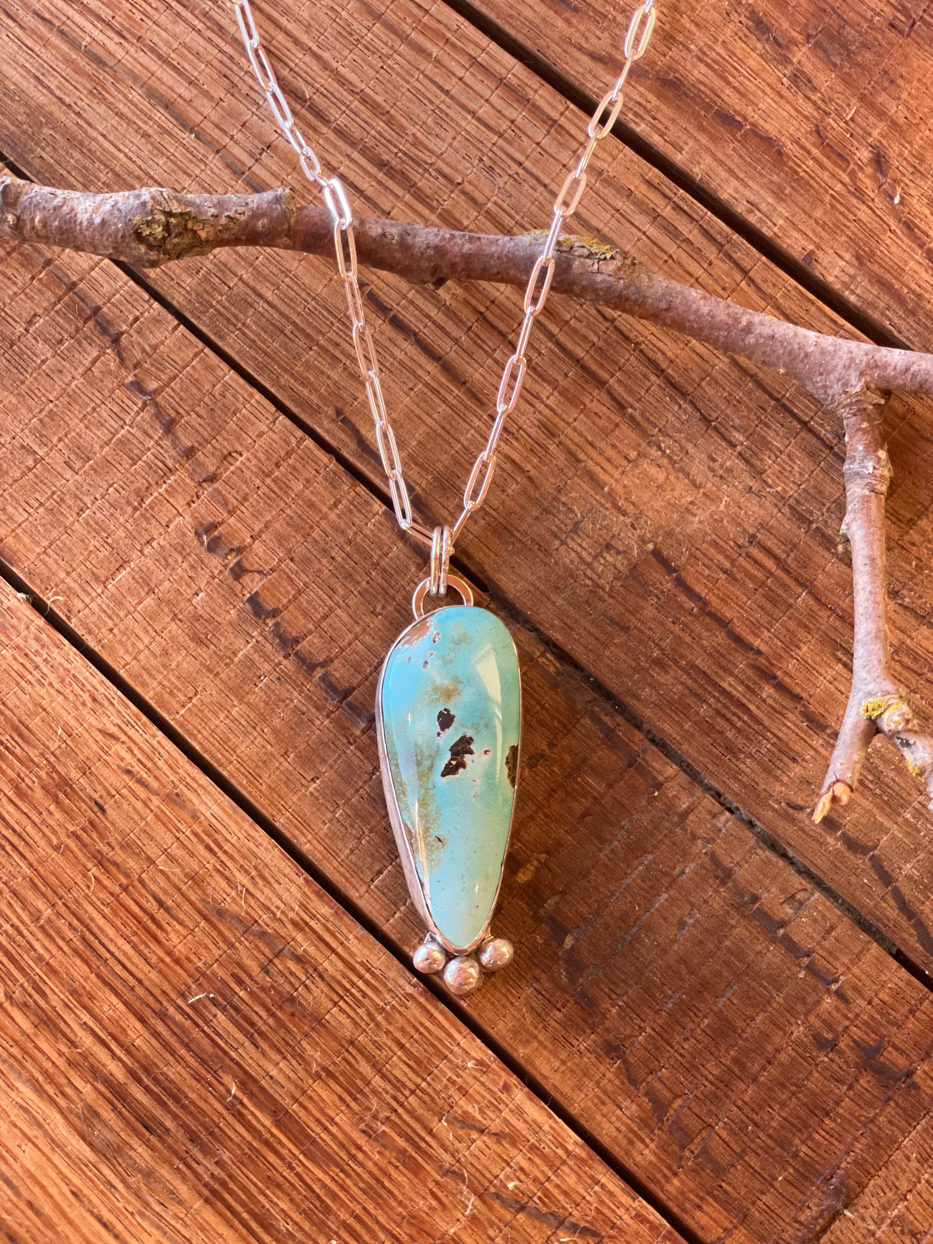 The Bobble Large Turquoise Pendant Necklace- Sierra Nevada Turquoise #135