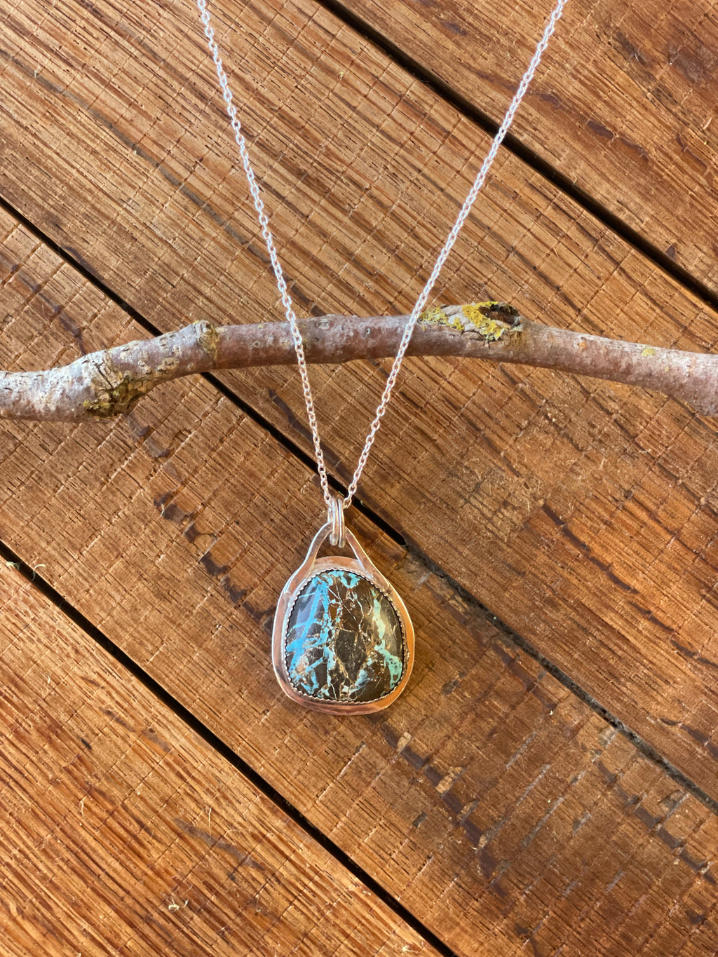The Saddle Turquoise Pendant Necklace-Sierra Nevada Turquoise #147