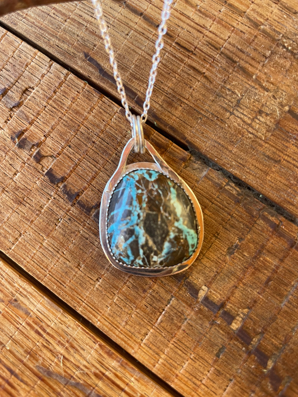 The Saddle Turquoise Pendant Necklace-Sierra Nevada Turquoise #147