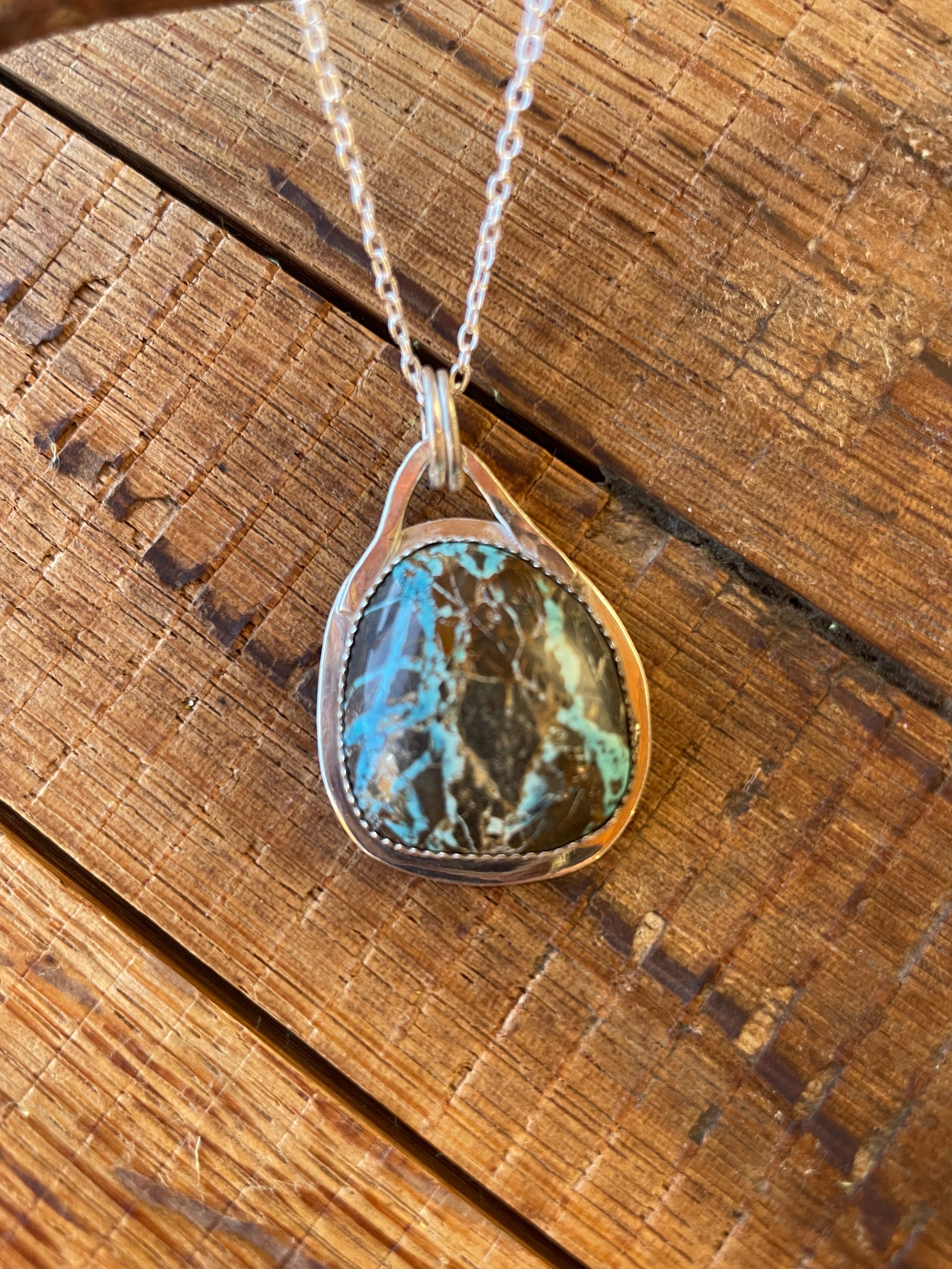 The Saddle Turquoise Pendant Necklace-Sierra Nevada Turquoise #147