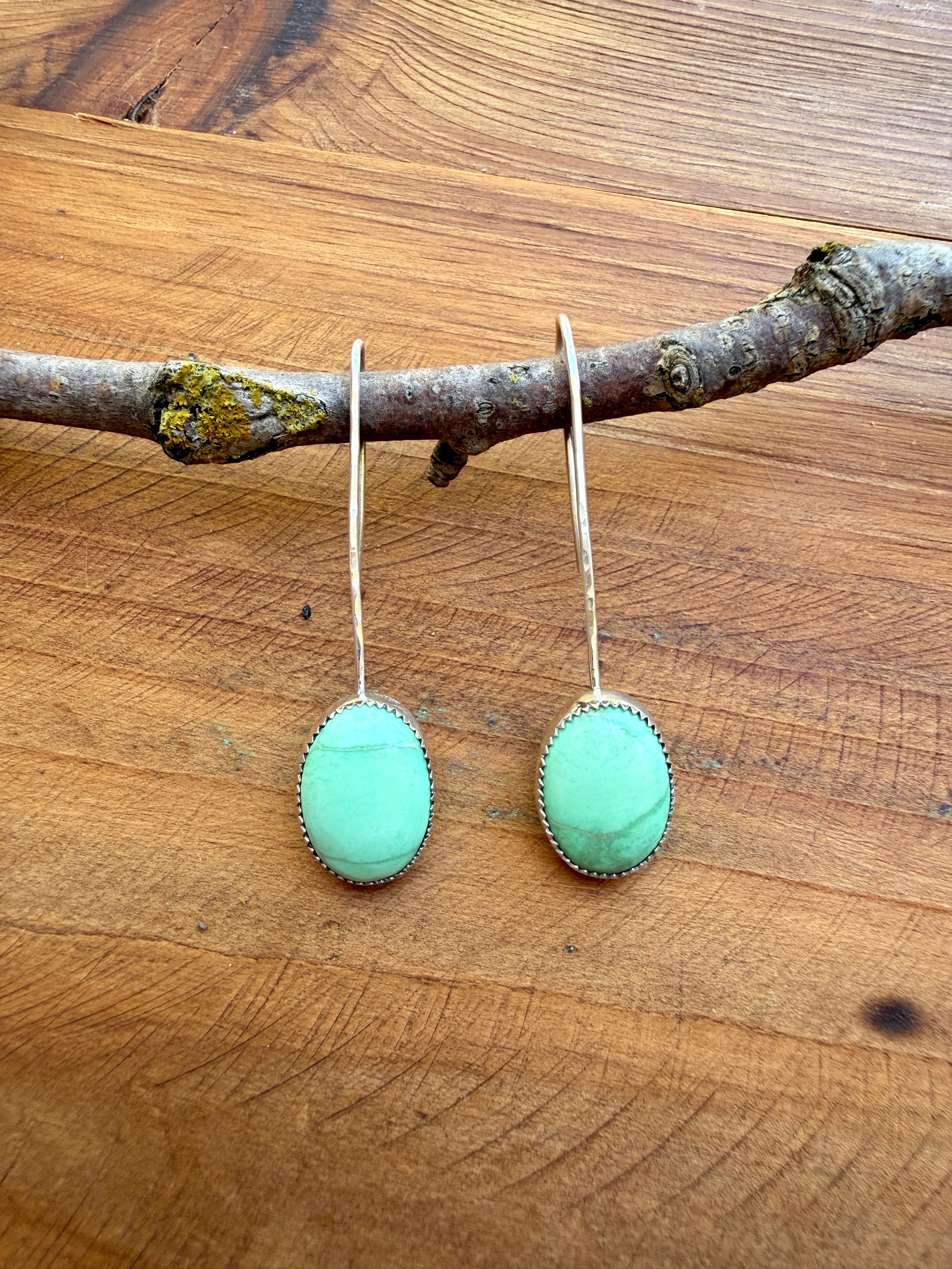 Drop Earrings - Broken Arrow Turquoise No. 132