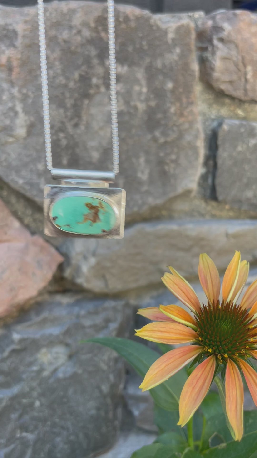 The Bar Turquoise Pendant Necklace- Nila Turquoise #143