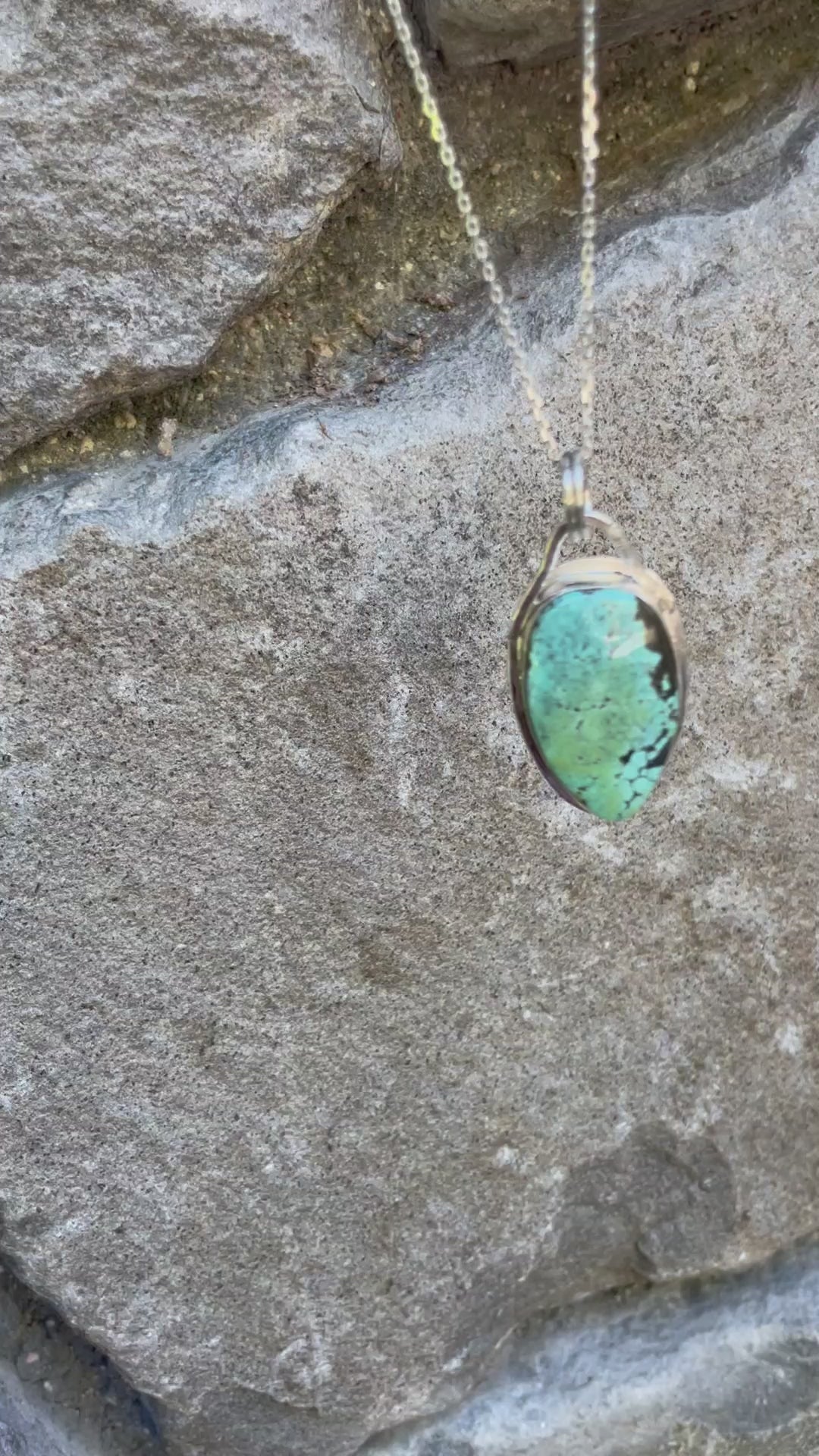 The Saddle Turquoise Pendant Necklace- Sierra Nevada Turquoise  #136