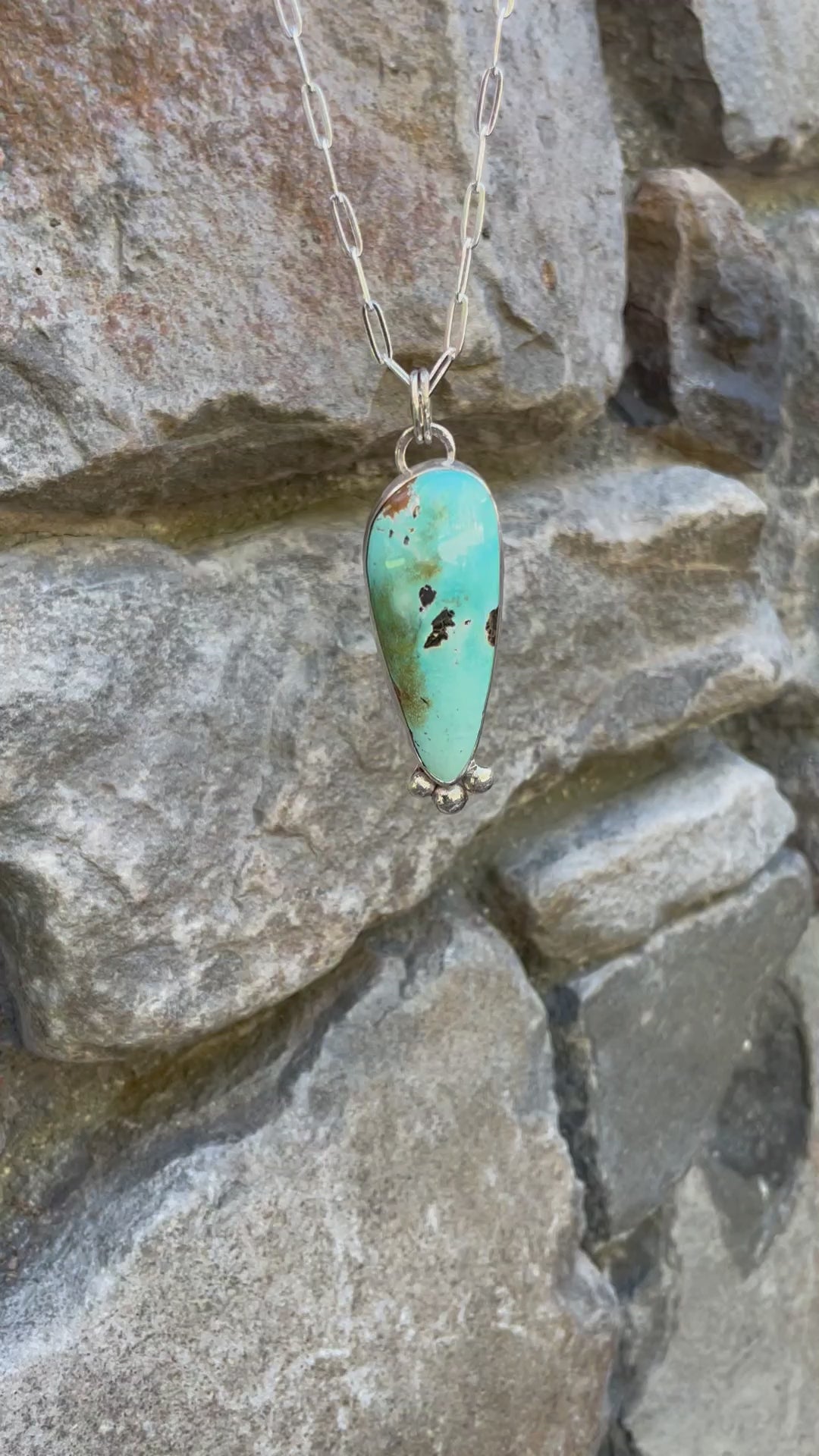 The Bobble Large Turquoise Pendant Necklace- Sierra Nevada Turquoise #135