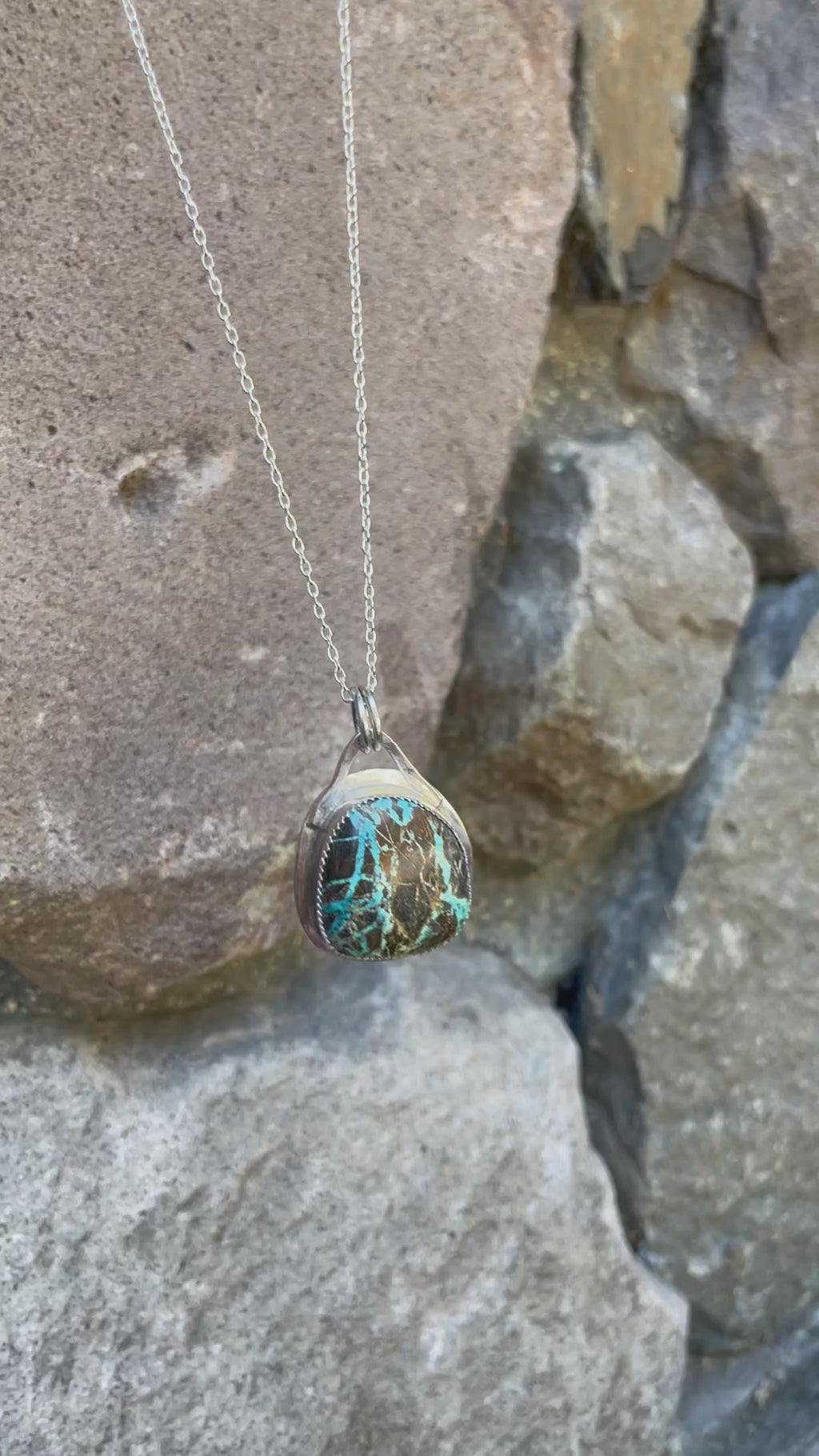 The Saddle Turquoise Pendant Necklace-Sierra Nevada Turquoise #147